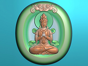 【度母玉佩】浮雕系列_玉石雕刻工具玉雕圖紙下